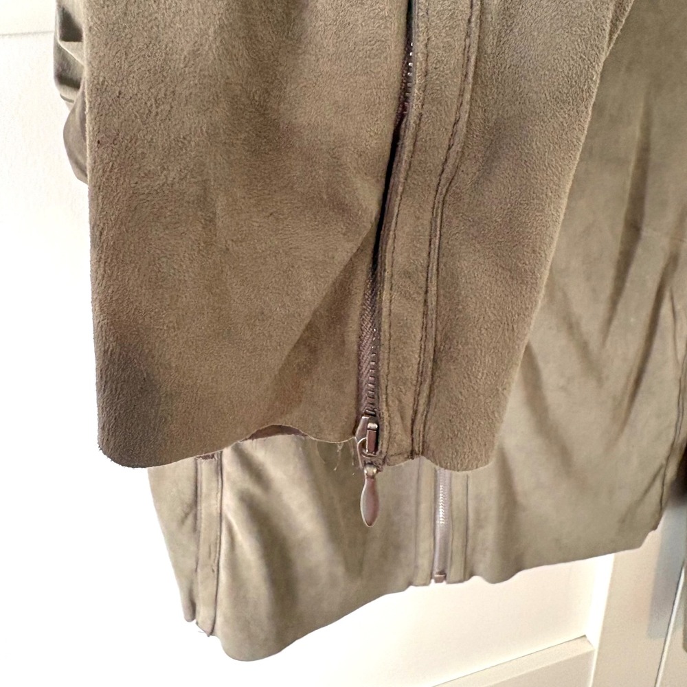 Gianetti Women's Taupe Italian Suede Zip Front‎ Jacket in Size S - Picture 7 of 14